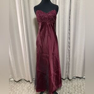 Morgan & Co. by Linda Bernell Burgundy Dress with Embellished Bodice